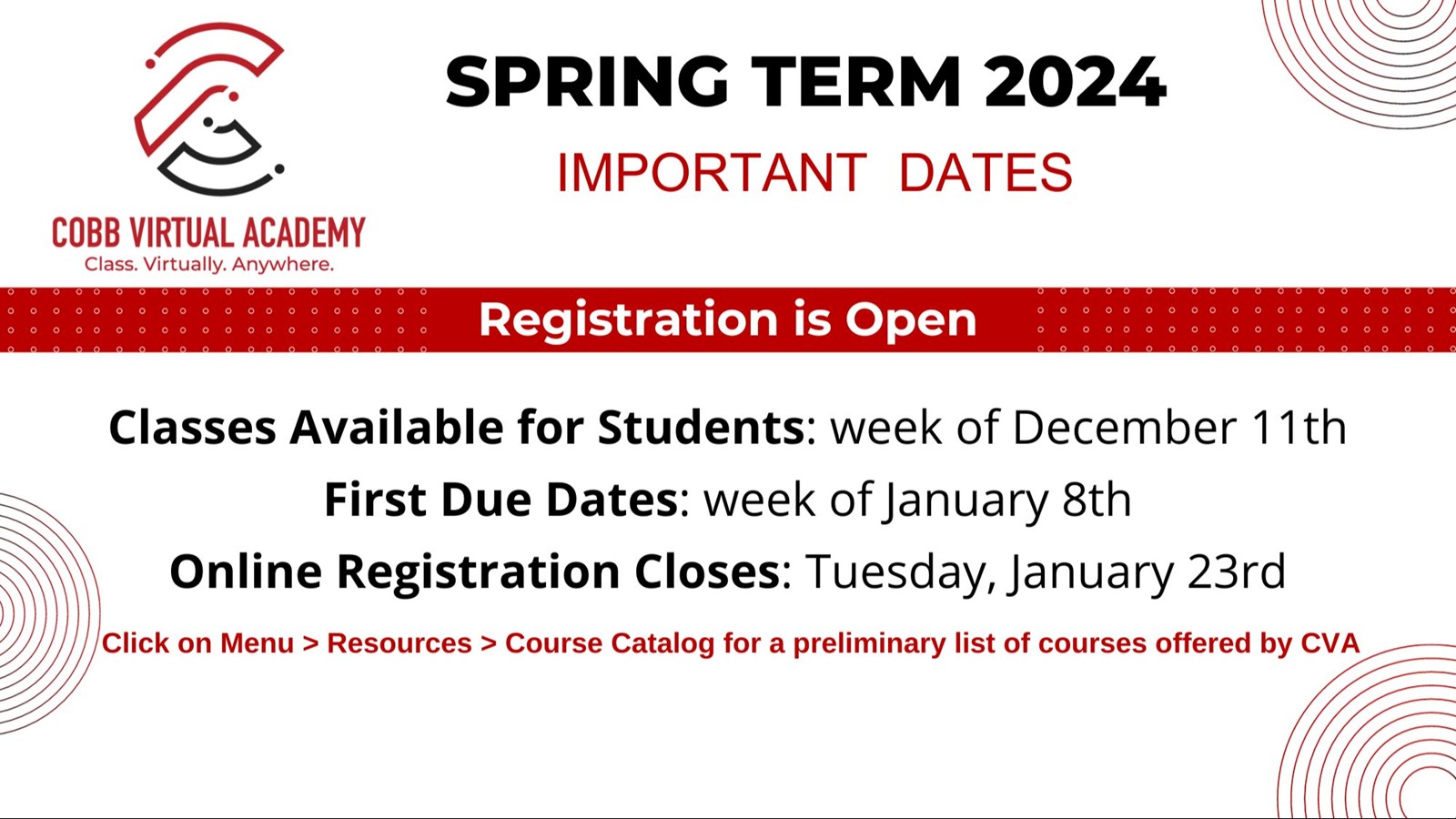 Spring Term Information 2024